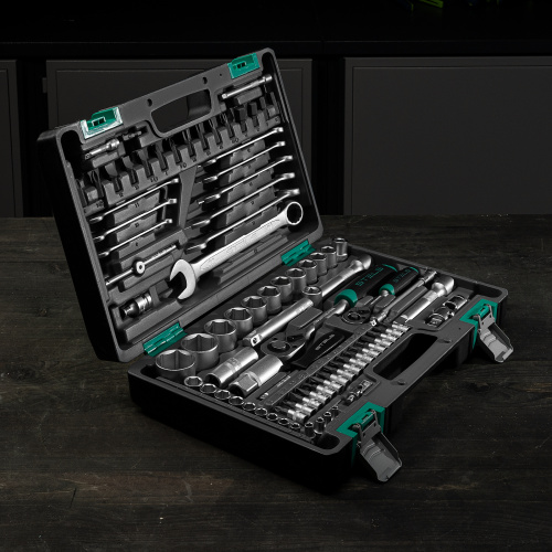 Набор инструментов, 1/2", 1/4", CrV, пластиковый кейс 82 предмета Stels купить в Москве с доставкой по всей России | ProtosMarket.ru