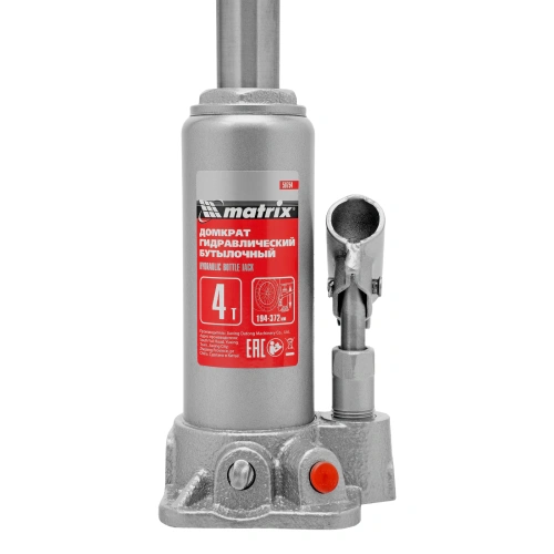 Домкрат гидравлический бутылочный, 4 т, высота подъема 194-372 мм, в пластиковый кейсе Matrix по ценам производителя в Краснодаре с доставкой по всей России