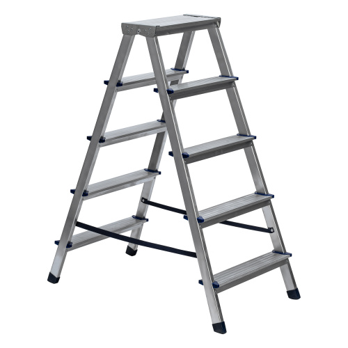 Стремянка двусторонняя 5 ступеней, алюминиевая, Сибртех по ценам производителя в Краснодаре с доставкой по всей России