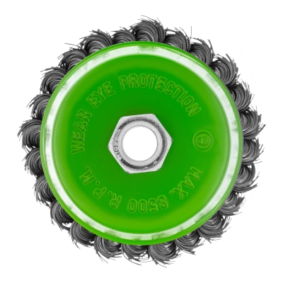 Щетка для УШМ, 100 мм, М14, "чашка", крученая металлическая проволока Сибртех по ценам производителя в Краснодаре с доставкой по всей России