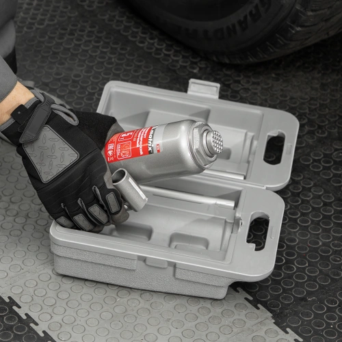 Домкрат гидравлический бутылочный, 5 т, высота подъема 216-413 мм, в пластиковый кейсе Matrix по ценам производителя в Краснодаре с доставкой по всей России