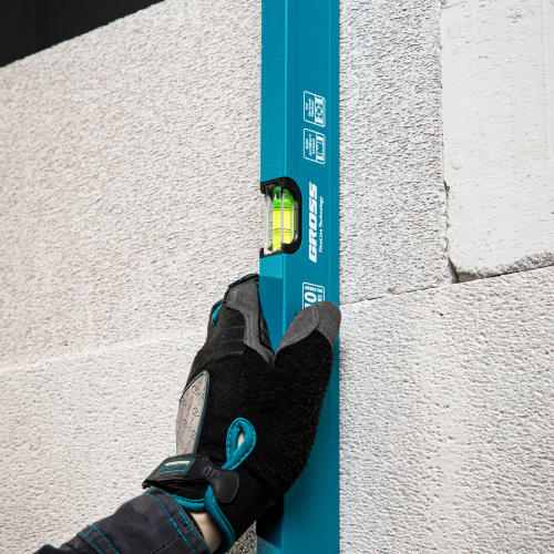 Уровень алюминиевый усиленный, 800 мм, 3 глазка Gross по ценам производителя в Краснодаре с доставкой по всей России