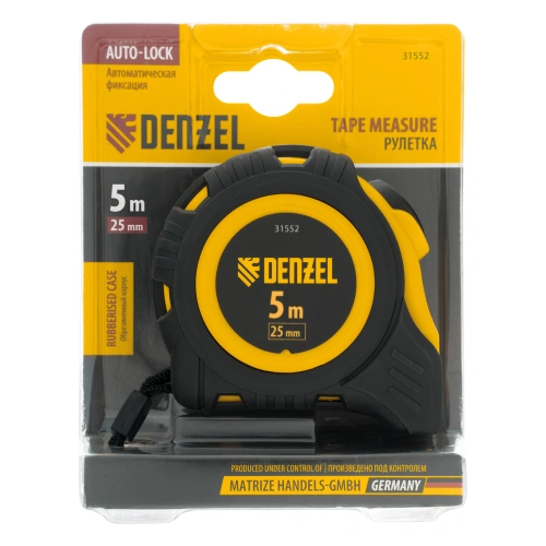 Рулетка 5м х 25мм, обрезиненный корпус, автоматическая фиксация Denzel по ценам производителя в Краснодаре с доставкой по всей России