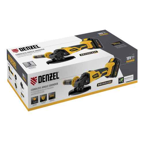 Машина углошлифовальная аккумуляторная бесщет. BLG-IB-18-125-4, Li-ion, 18 В Denzel по ценам производителя в Краснодаре с доставкой по всей России