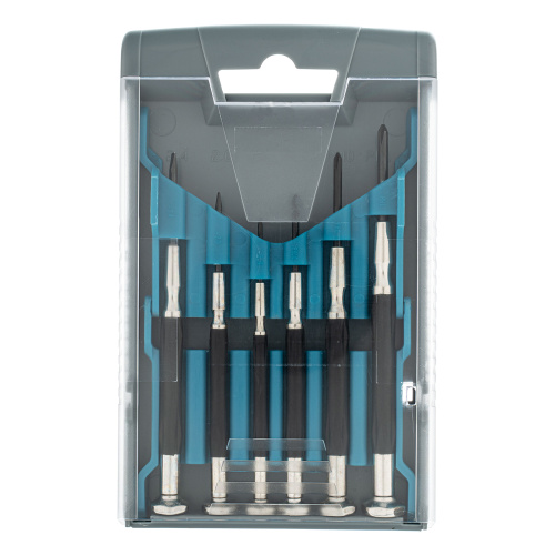 Набор отверток для точной механики, CrMo, металлические обрезиненные рукоятки, 6 шт, бокс трансформер Gross по ценам производителя в Краснодаре с доставкой по всей России