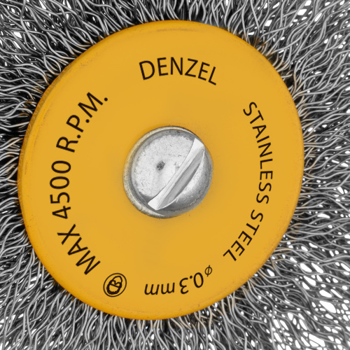 Набор щеток для дрели, 5 Плоских 25-38-50-63-75 мм, шпилька, нерж. вит. проволока Denzel по ценам производителя в Краснодаре с доставкой по всей России