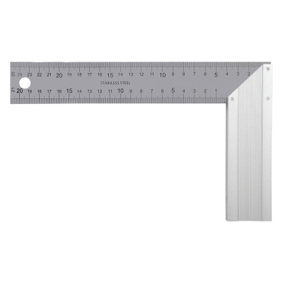 Угольник стальной 250 мм, нержавеющая сталь, градуировка, алюминиевое основание Denzel по ценам производителя в Краснодаре с доставкой по всей России