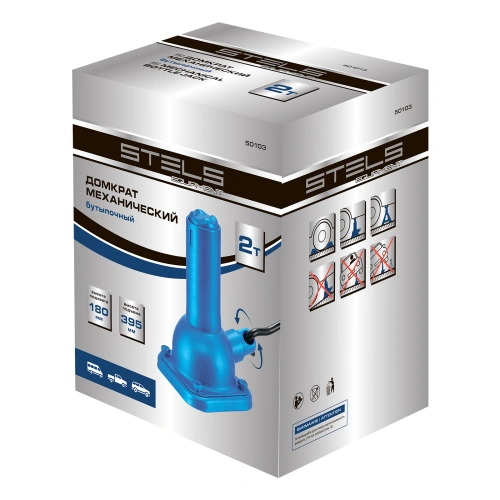 Домкрат механический бутылочный, 2 т, h подъема 180-395 мм, 2 части (домкрат, ручка) Stels по ценам производителя в Краснодаре с доставкой по всей России