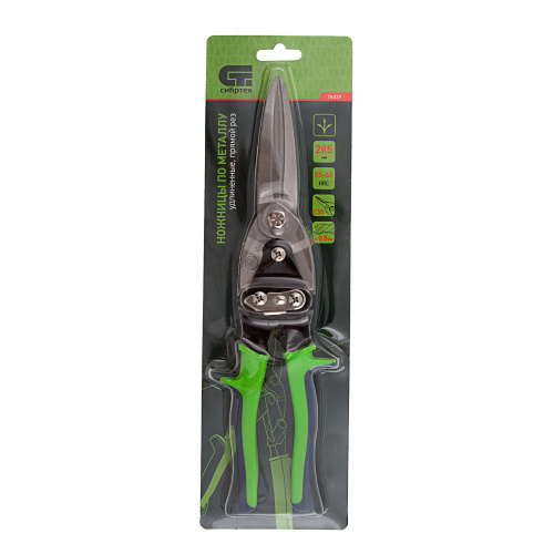 Ножницы по металлу, удлиненные, 285 мм, пряморежущие, двухкомпонентные обрезиненные рукоятки Сибртех по ценам производителя в Краснодаре с доставкой по всей России