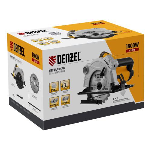 Пила циркулярная CS-210, 1800 Вт, 210 мм Denzel по ценам производителя в Краснодаре с доставкой по всей России
