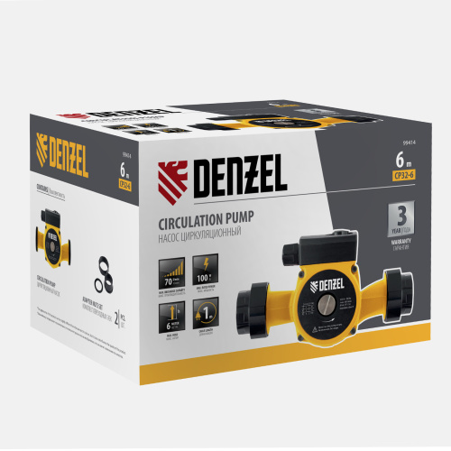 Циркуляционный насос CP32-6, напор 6 м, 70 л/мин, 1 м кабель, монт. длина 180 мм Denzel по ценам производителя в Краснодаре с доставкой по всей России