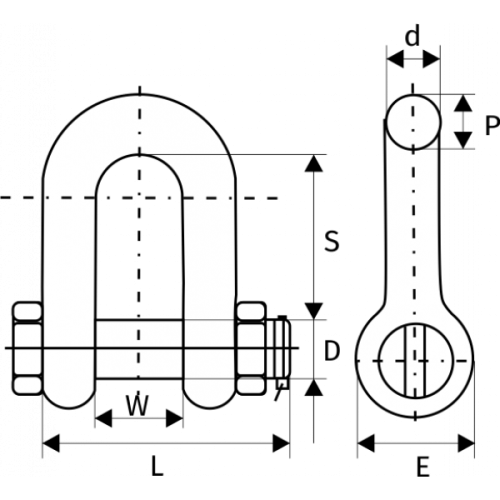 Скоба прямая  8,5 т, G2150, с гайкой и шплинтом размер 1 по ценам производителя в Краснодаре с доставкой по всей России