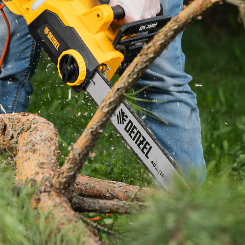 Пила цепная электрическая EDS-2000P, 2 кВт,поперечная, шина 40 см, шаг 3/8, паз 1.3 мм, 57 звеньев Denzel по ценам производителя в Краснодаре с доставкой по всей России