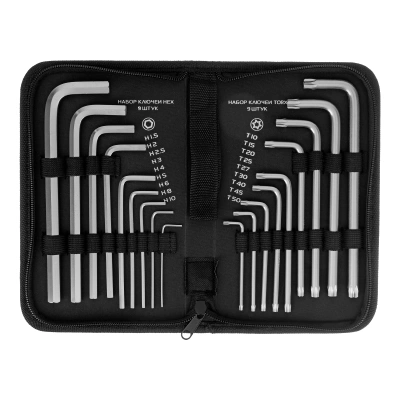 Набор ключей имбусовых HEX-Torx , 18 шт: HEX 1.5-10 мм, T10-T50, CrV, удлиненных, с сатиновым покрытием Matrix по ценам производителя в Краснодаре с доставкой по всей России