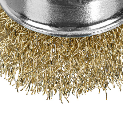 Щетка для дрели, 50 мм, "чашка" со шпилькой, латунированная витая проволока Matrix по ценам производителя в Краснодаре с доставкой по всей России