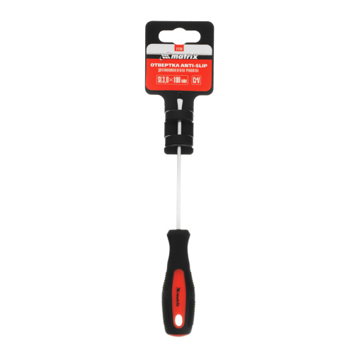 Отвертка Anti-Slip, SL3 х 100 мм, CrV, двухкомпонентная рукоятка Matrix по ценам производителя в Краснодаре с доставкой по всей России