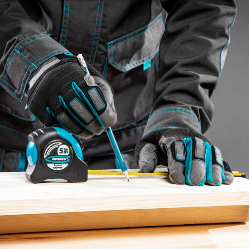 Рулетка "Schlagfest",5 м x 25 мм,магнитный обрезиненный зацеп,двусторонняя шкала,Нейлоновое покрытие,автоматическая фиксация Gross по ценам производителя в Краснодаре с доставкой по всей России