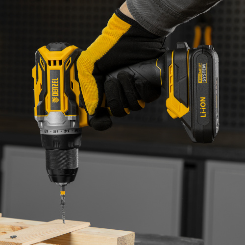 Дрель-шуруповерт аккумуляторная, бесщет. BLDL-18-02 Li-Ion, 18 В Denzel по ценам производителя в Краснодаре с доставкой по всей России