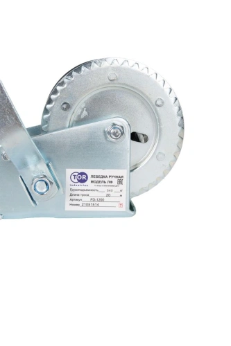 Лебедка ручная барабанная с тросом  500кг  20м оцинкованная TOR FD по ценам производителя в Краснодаре с доставкой по всей России