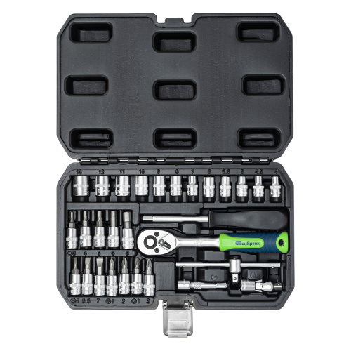 Набор инструментов, 1/4", пластиковый кейс, 29 предметов Сибртех по ценам производителя в Краснодаре с доставкой по всей России