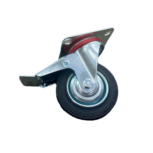 Колесо поворотное резина SCb 42 100 мм с тормозом (F) по ценам производителя в Краснодаре с доставкой по всей России