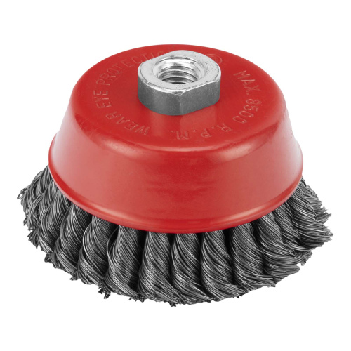 Щетка для УШМ, 100 мм, М14, "чашка", двухрядная, крученая проволока 0.35 мм Matrix по ценам производителя в Краснодаре с доставкой по всей России