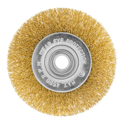 Щетка для УШМ, 100 мм, М14, плоская, латунированная витая проволока Matrix по ценам производителя в Краснодаре с доставкой по всей России