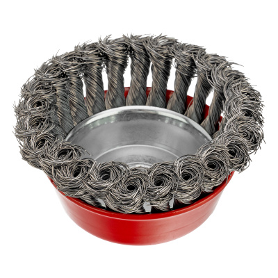 Щетка для УШМ, 100 мм, М14, "чашка", крученая проволока 0.35 мм Matrix по ценам производителя в Краснодаре с доставкой по всей России