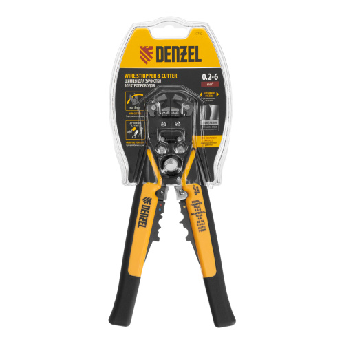 Щипцы для зачистки электропроводов 0,2-6 мм², функция обрезания проводов Denzel по ценам производителя в Краснодаре с доставкой по всей России
