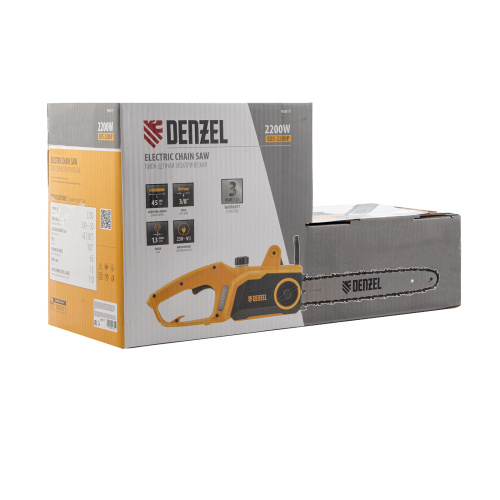 Пила цепная электрическая EDS-2200P, 2.2 кВт,поперечная, шина 45 см, шаг 3/8, паз 1.3 мм, 63 звена Denzel по ценам производителя в Краснодаре с доставкой по всей России