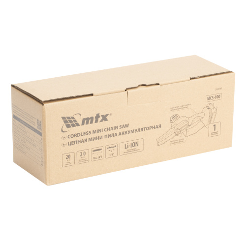 Цепная мини-пила аккумуляторная, MCS-100, шина 100 мм, Li-Ion, 20 В MTX по ценам производителя в Краснодаре с доставкой по всей России