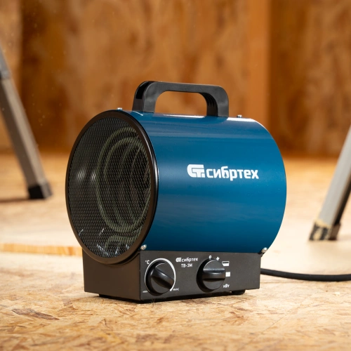 Тепловая пушка ТВ-3М (тепловентилятор), 230 В, 3 режима: вентилятор/1500 Вт /3000 Вт Сибртех по ценам производителя в Краснодаре с доставкой по всей России