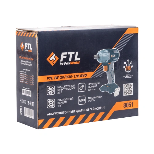 Аккумуляторный ударный гайковёрт FTL IW 20/330-1/2 EVO купить в Москве с доставкой по всей России | ProtosMarket.ru