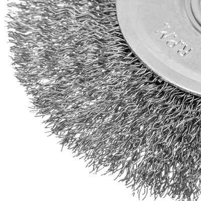 Щетка для УШМ, 125 мм, посадка 22.2 мм, плоская, витая проволока Сибртех по ценам производителя в Краснодаре с доставкой по всей России