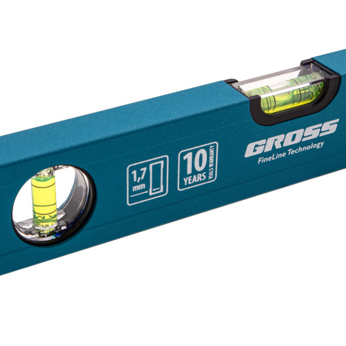 Уровень алюминиевый усиленный, 400 мм, 3 глазка Gross по ценам производителя в Краснодаре с доставкой по всей России