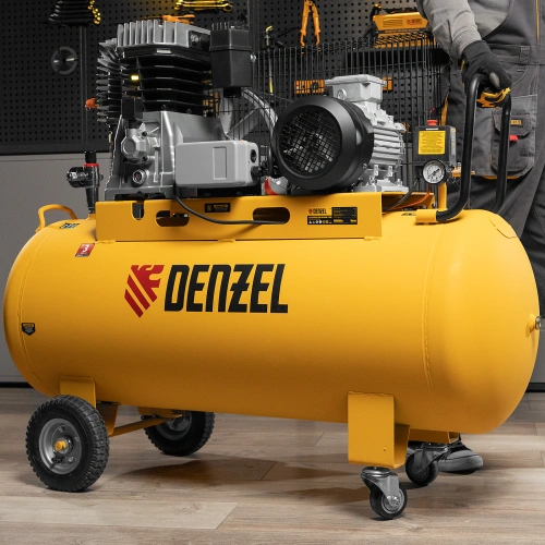 Компрессор воздушный, ременный привод BCI4000-T/200, 4.0 кВт, 200 литров, 690 л/мин Denzel по ценам производителя в Краснодаре с доставкой по всей России