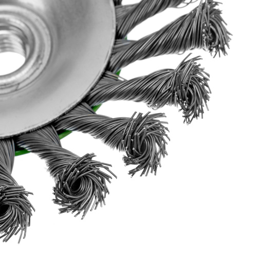 Щетка для УШМ, 100 мм, М14, "тарелка", крученая металлическая проволока Сибртех по ценам производителя в Краснодаре с доставкой по всей России