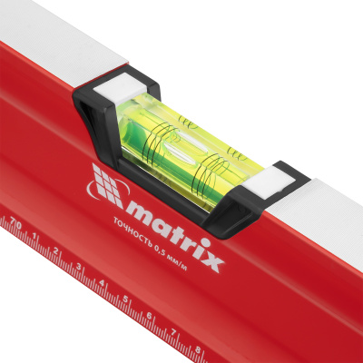 Уровень алюминиевый, магнит, фрезерованный, 3 глазка (1 зеркальный) двухкомпонентные рукоятки, 1500 мм Matrix по ценам производителя в Краснодаре с доставкой по всей России