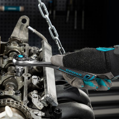 Набор торцевых головок, трещотка 120 зубьев, 3/8", CrV, 12 предметов Gross по ценам производителя в Краснодаре с доставкой по всей России