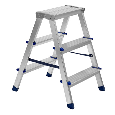 Стремянка двусторонняя 3 ступени, алюминиевая, Сибртех по ценам производителя в Краснодаре с доставкой по всей России