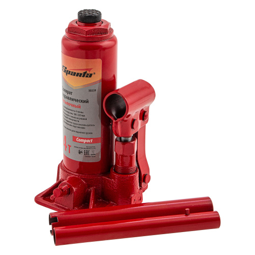 Домкрат гидравлический бутылочный, 4 т, h подъема 180–320 мм Sparta Compact по ценам производителя в Краснодаре с доставкой по всей России