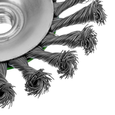 Щетка для УШМ, 125 мм, М14, "тарелка", крученая металлическая проволока Сибртех по ценам производителя в Краснодаре с доставкой по всей России