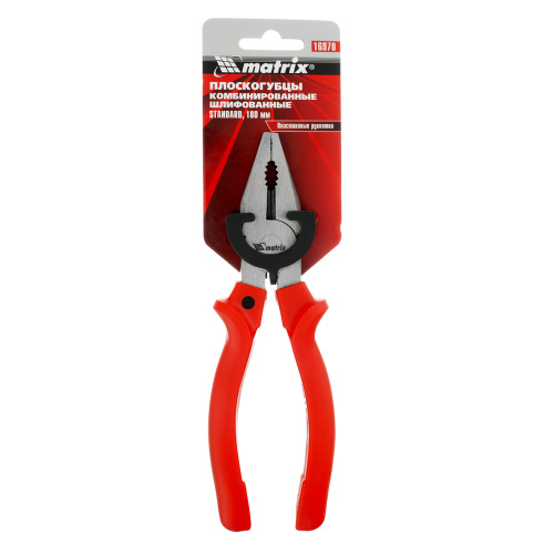 Плоскогубцы комбинированные Standard, 180 мм, шлифованные, пластмассовые рукоятки Matrix по ценам производителя в Краснодаре с доставкой по всей России