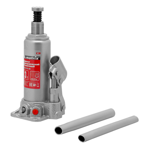 Домкрат гидравлический бутылочный, 3 т, высота подъема 194-372 мм Matrix по ценам производителя в Краснодаре с доставкой по всей России