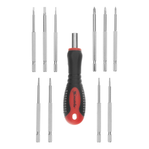 Отвертка для точных работ Fusion с насадками, 11 предметов, в пластиковом пенале, трехкомпонентная рукоятка Matrix по ценам производителя в Краснодаре с доставкой по всей России
