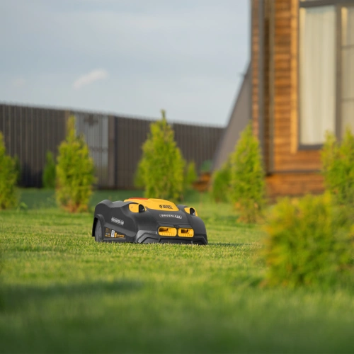 Робот-газонокосилка Grass Master 1000  1000м², 3Ач, 28V, LCD дисплей, Wi-Fi Denzel по ценам производителя в Краснодаре с доставкой по всей России