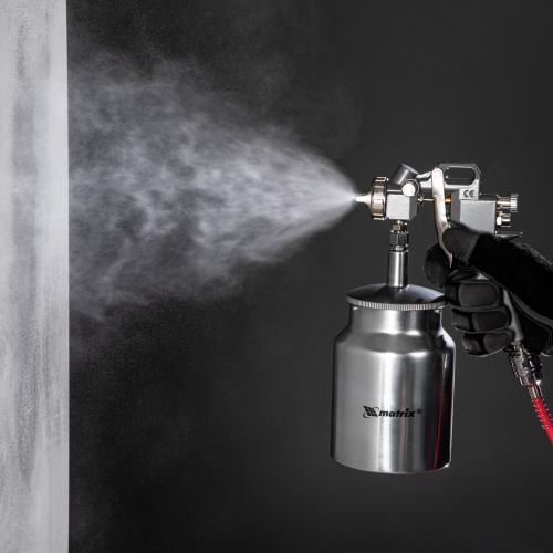 Краскораспылитель пневматический с нижним бачком V 1, 0 л, сопло D 1.2, 1.5 и 1.8 мм Matrix по ценам производителя в Краснодаре с доставкой по всей России