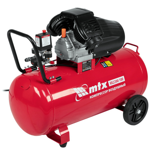Компрессор воздушный КК-2200/100, 2,2 кВт, 350 л/мин, 100 л, прямой привод, масляный MTX по ценам производителя в Краснодаре с доставкой по всей России