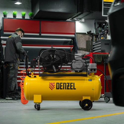 Компрессор воздушный BCW3000-T/100, ременный привод, 3.0 кВт, 100 литров, 520 л/мин Denzel по ценам производителя в Краснодаре с доставкой по всей России