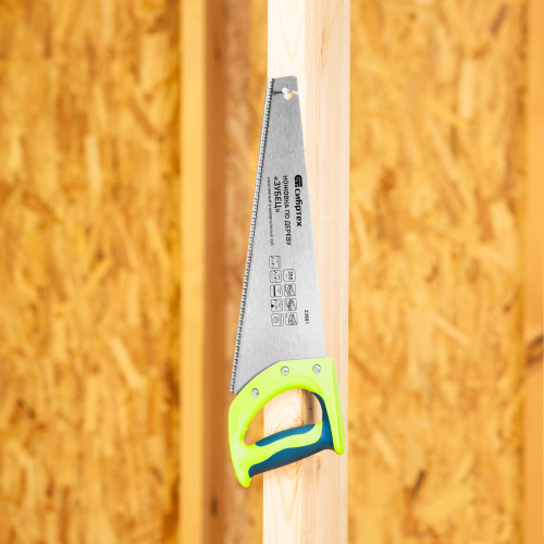 Ножовка по дереву "Зубец", 350 мм, 7-8 TPI, каленый зуб 2D, двухкомпонентная рукоятка Сибртех по ценам производителя в Краснодаре с доставкой по всей России